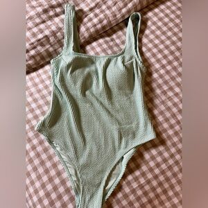 H&M Light Green Textured swimsuit